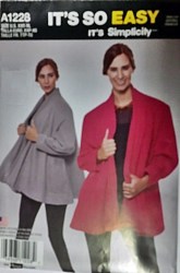1228 EZ SIMPLICITY SWING OPEN COLLAR JACKET PATTERN 4-24